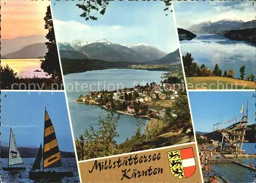 Millstatt Millstaettersee Fliegeraufnahme Strandbad mit Springturm Kat. Millstatt Millstaetter See