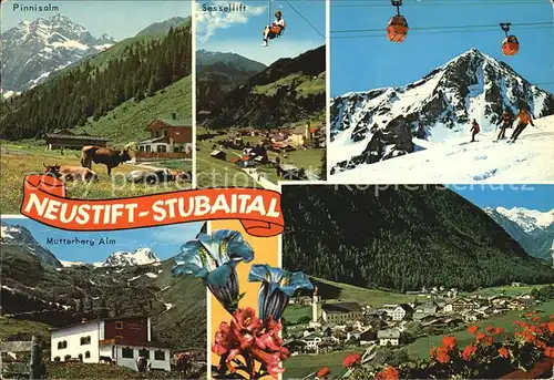 Neustift Stubaital Tirol Sessellift Pinnisalm Mutterberg Alm  Kat. Neustift im Stubaital