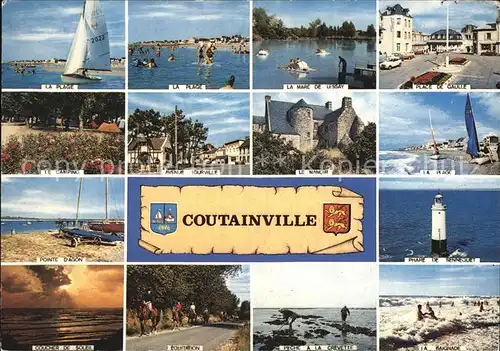 Coutainville Strand Segelboot Platz Camping Sonnenuntergang Reiten Fischen Leuchtturm Kat. Agon Coutainville