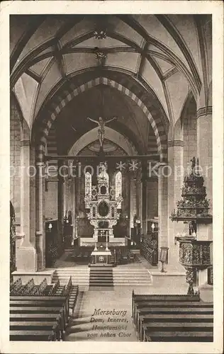 Merseburg Saale Dom Inneres Hauptansicht vom hohen Chor Kat. Merseburg