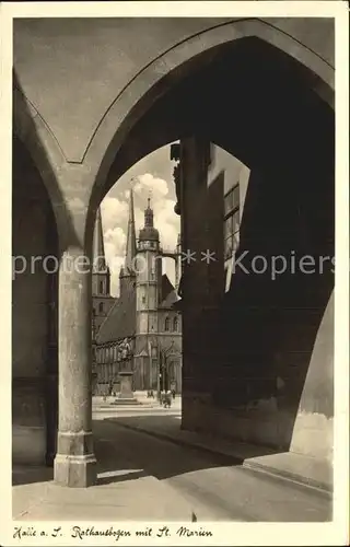 Halle Saale Rathausbogen Sankt Marien Kat. Halle