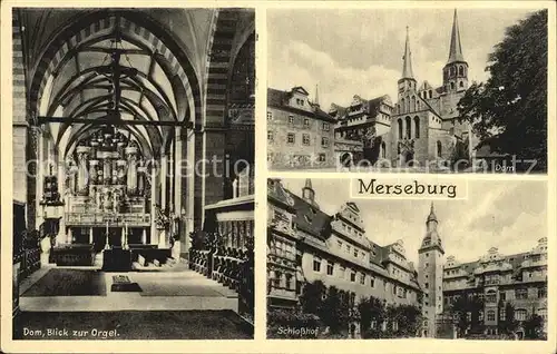 Merseburg Saale Dom Blick zur Orgel Schlosshof Kat. Merseburg