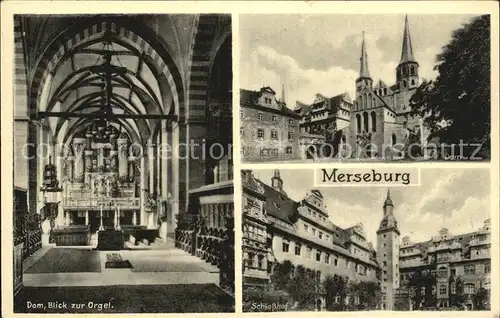 Merseburg Saale Dom Blick zur Orgel Schlosshof  Kat. Merseburg