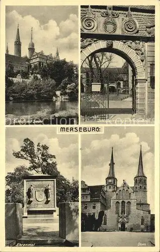 Merseburg Saale Schloss Saale Schlosseingang Rabenhaus Ehrenmal Dom Kat. Merseburg