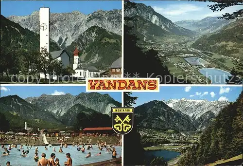 Vandans Vorarlberg Montafon Schwimmbad Panorama Kirche Kat. Vandans