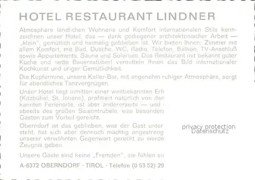 Oberndorf Tirol Hotel Restaurant Lindner Kat. Oberndorf in Tirol