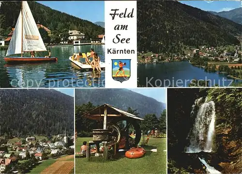 Feld See Segelboote Teilansicht Wasserfall Kat. Feld am See