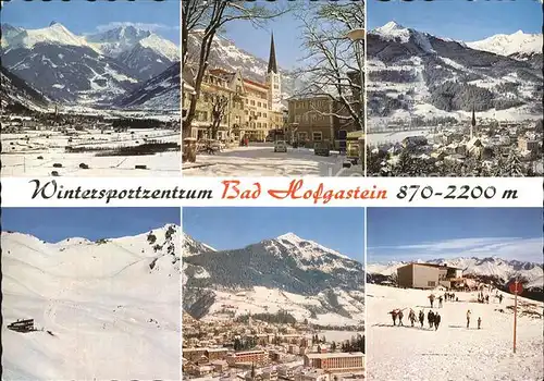 Bad Hofgastein Skipiste Stadtplatz mit Kirche Gesamtansicht Skipisten Kat. Bad Hofgastein