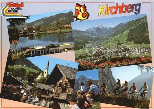 Kirchberg Tirol Fliegeraufnahme Radfahrer Kirche Seeansicht Kat. Kirchberg in Tirol