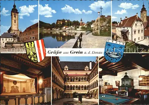 Grein Donau Oberoesterreich Hauptplatz Rathaus Greinburg Hof Kat. Grein