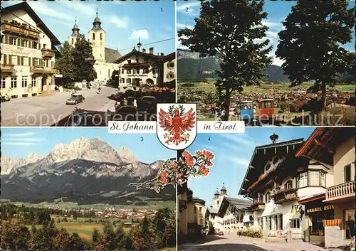 St Johann Tirol Hauptplatz Angerer Bahn Wilder Kaiser  Kat. St. Johann in Tirol