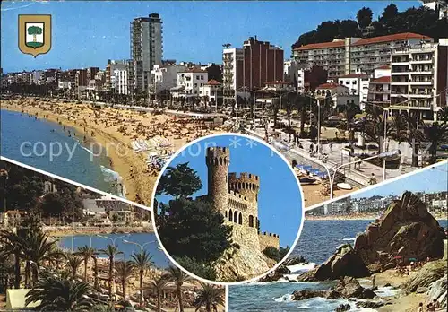 Lloret de Mar Strand Chateau Palmen Felsen Kat. Costa Brava Spanien