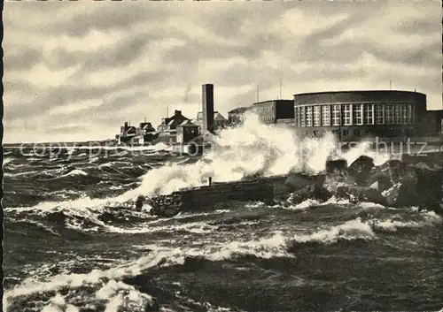 Wilhelmshaven Strandhalle bei Sturmflut Kat. Wilhelmshaven