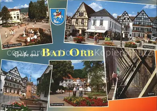 Bad Orb Rathausplatz Marktplatz Brunnen Brunnenring Saline Kat. Bad Orb