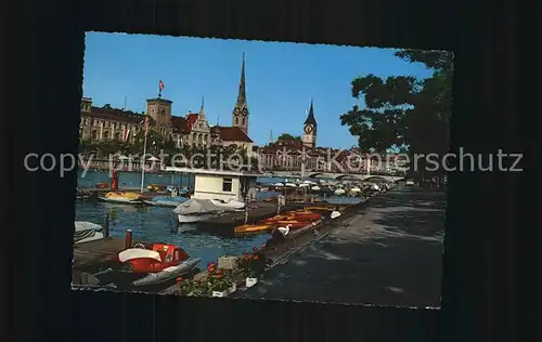 Zuerich ZH Blick auf Limmat und Stadthausquai