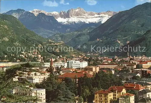 Bozen Suedtirol Panorama mit Rosengarten Dolomiten Kat. Bozen Suedtirol