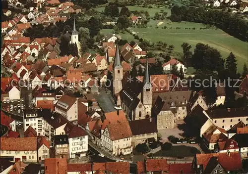 Schluechtern Altstadt ehem. Kloster Kirche Fliegeraufnahme Kat. Schluechtern