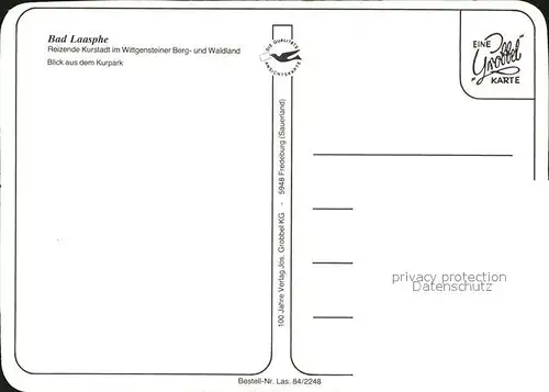 Bad Laasphe Kurpark Teich Kurstadt Wittgensteiner Bergland Waldland Kat. Bad Laasphe