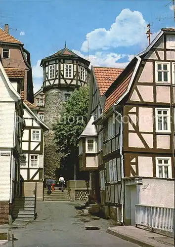 Lauterbach Hessen Partie am Ankerturm Fachwerkhaeuser Luftkurort Kat. Lauterbach (Hessen)