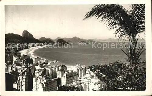 Copacabana Panorama Kueste Palmen Kat. Brasilien