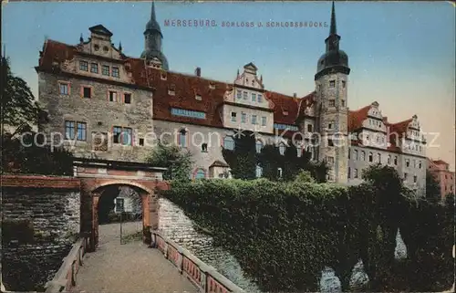 Merseburg Saale Schloss Schlossbruecke Kat. Merseburg
