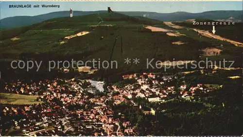 Braunlage mit Wurmberg Fliegeraufnahme Kat. Braunlage Harz