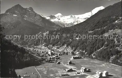 Saas Grund Panorama Mittaghorn Egginer Allalinhorn Alphubel Walliser Alpen Kat. Saas Grund