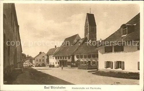 Bad Woerishofen Klosterstrasse mit Pfarrkirche Kat. Bad Woerishofen