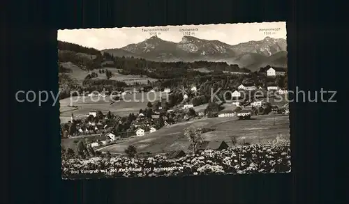 Bad Kohlgrub Panorama mit Kurhaeusern und Ammergebirge Kat. Bad Kohlgrub