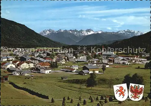 Seefeld Tirol Panorama Hoehenluftkurort gegen Kalkkoegel Stubaier Alpen Kat. Seefeld in Tirol