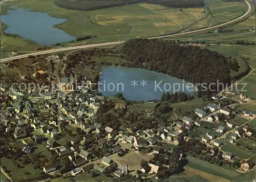 Ulmen Eifel Luftkurort Ulmener Moor Burgruine Fliegeraufnahme Kat. Cochem