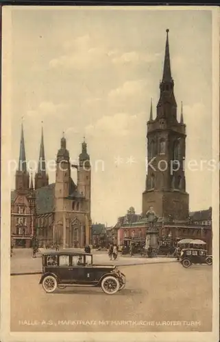 Halle Saale Marktplatz Marktkirche Roter Turm Kat. Halle