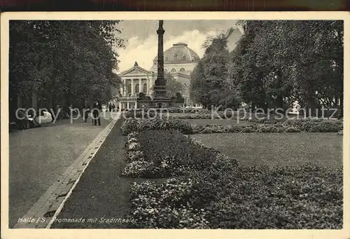 Halle Saale Promenade mit Stadttheater Kat. Halle