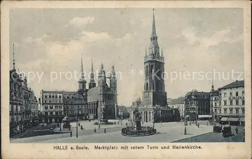 Halle Saale Marktplatz Roter Turm Marienkirche Kat. Halle