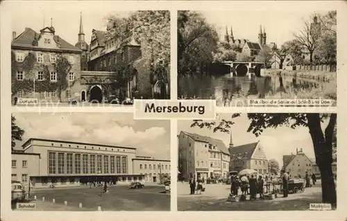 Merseburg Saale Domplatz Schloss Dom Bahnhof Marktplatz Kat. Merseburg