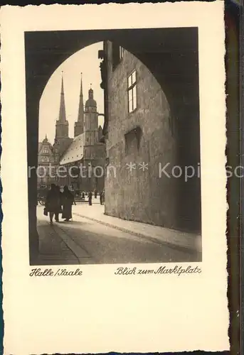 Halle Saale Blick zum Marktplatz Kat. Halle