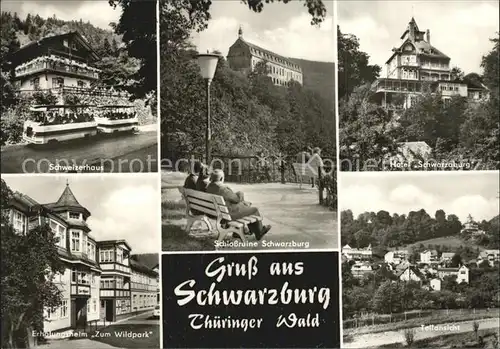 Schwarzburg Thueringer Wald Schweizerhaus Hotel Schwarzaburg Erholungsheim zum Wildpark Kat. Schwarzburg
