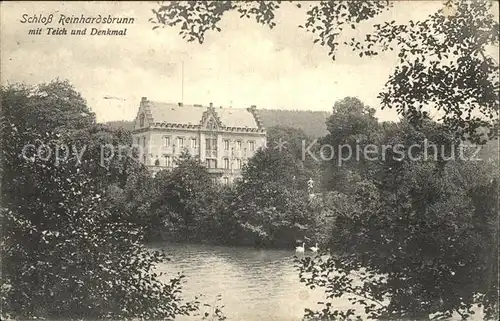 Reinhardsbrunn Schloss Teich Denkmal Kat. Friedrichroda