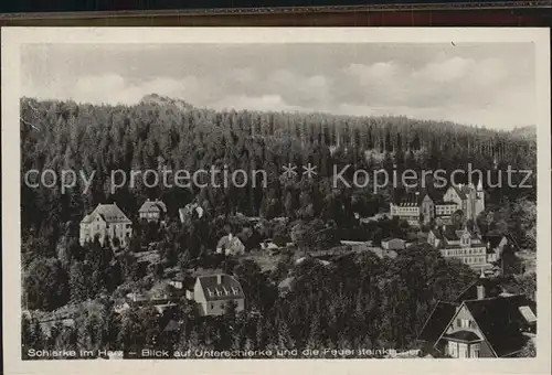 Schierke Harz Blick auf Unterschierke und Feuersteinklippen Kat. Schierke Brocken