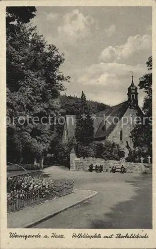 Wernigerode Harz Holfelderplatz mit Theobaldikirche Kat. Wernigerode