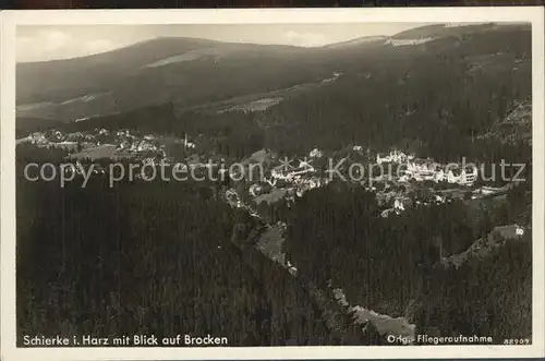 Schierke Harz Blick auf Brocken Luftbild Kat. Schierke Brocken