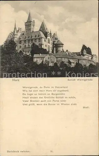 Harz Schloss Wernigerode Kat. 