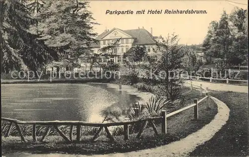 Friedrichroda Parkpartie Hotel Reinhardsbrunn Kat. Friedrichroda