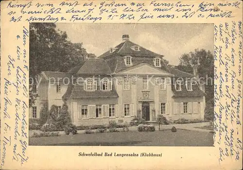 Bad Langensalza Klubhaus Schwefelbad Kat. Bad Langensalza