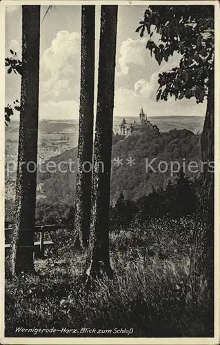 Wernigerode Harz Blick zum Schloss Kat. Wernigerode