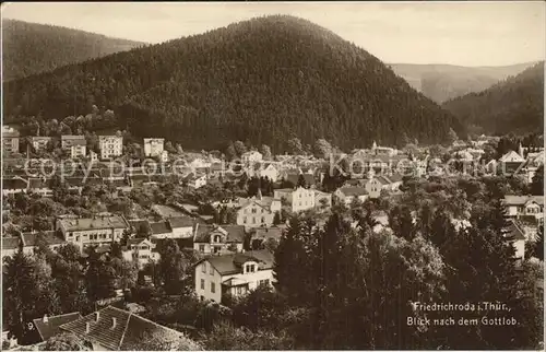 Friedrichroda Blick zum Gottlob Kat. Friedrichroda