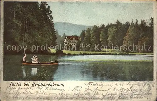 Reinhardsbrunn Schloss Teich Kat. Friedrichroda