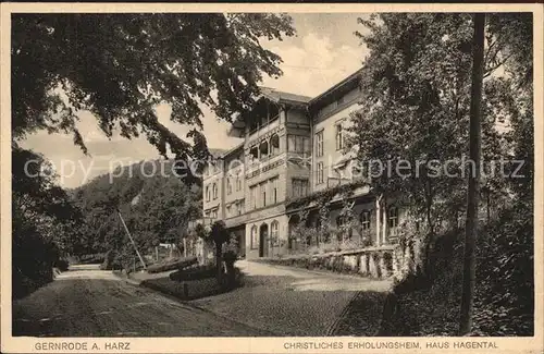 Gernrode Harz Christliches Erholungsheim Haus Hagental Kat. Gernrode Harz