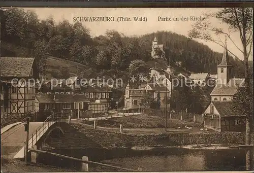 Schwarzburg Thueringer Wald Partie an der Kirche Kat. Schwarzburg