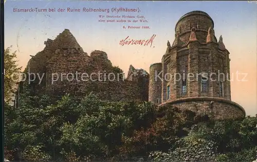 Kyffhaeuser Bismarckturm Ruine Rothenburg Kat. Bad Frankenhausen